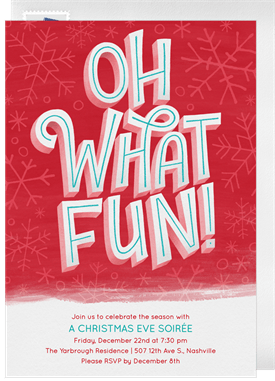 'Oh What Fun!' Christmas Party Invitation