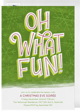 'Oh What Fun!' Christmas Party Invitation