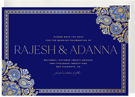'Gilded Paisley' Wedding Save the Date