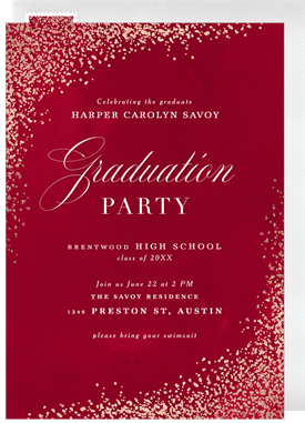 'Luxe Confetti' Graduation Invitation