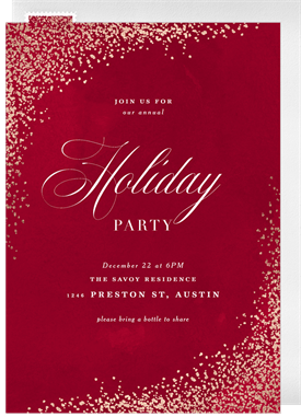 'Luxe Confetti' Christmas Party Invitation