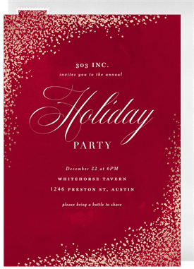 'Luxe Confetti' Business Holiday Party Invitation
