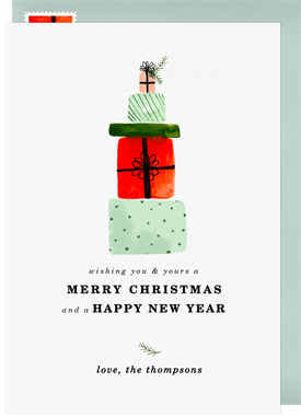 'Gift Stack' Holiday Greetings Card