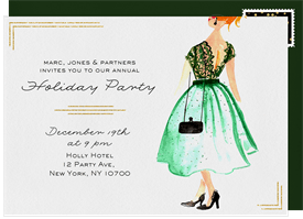 'Party Dress' Business Holiday Party Invitation