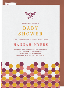 'Sweet Honeycomb' Baby Shower Invitation