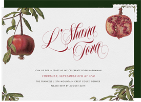 'Pomegranate Botanical' Rosh Hashanah Invitation