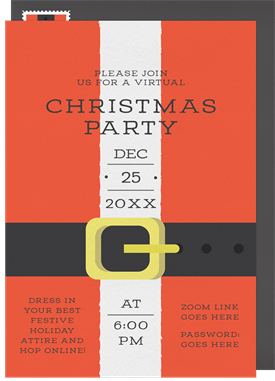 'Santa Suit' Christmas Party Invitation