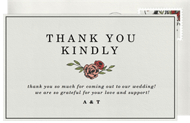 'Vintage Charm' Wedding Thank You Note