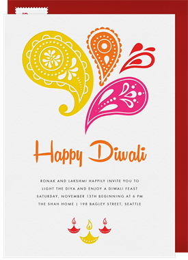 'Happy Diwali' Diwali Invitation