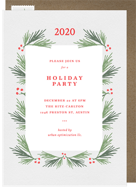 'Pine Foliage' Business Holiday Party Invitation