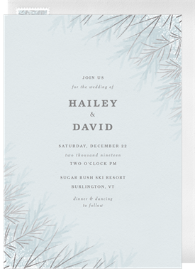 'Foil Pine Branches' Wedding Invitation
