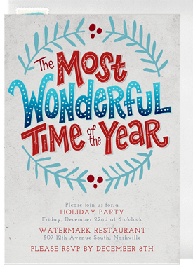 'Most Wonderful Time' Holiday Party Invitation