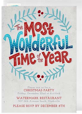 'Most Wonderful Time' Christmas Party Invitation