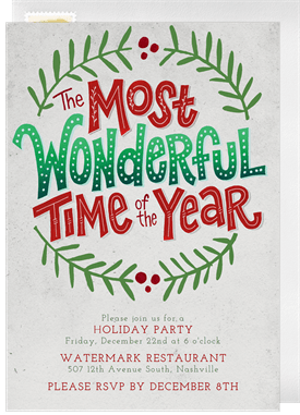 'Most Wonderful Time' Holiday Party Invitation