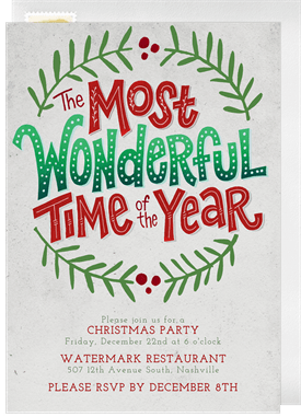 'Most Wonderful Time' Christmas Party Invitation