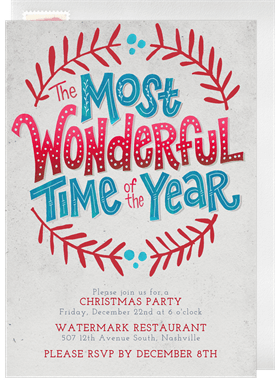 'Most Wonderful Time' Christmas Party Invitation