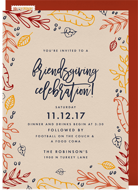 'Friendsgiving Celebration' Thanksgiving Invitation