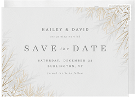 'Foil Pine Branches' Wedding Save the Date