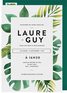 'Into the Tropics' Wedding Invitation