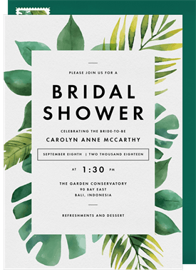 'Into the Tropics' Bridal Shower Invitation