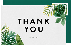 'Into the Tropics' Wedding Thank You Note