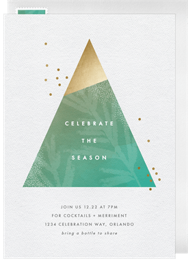 'Modern Geometric Tree' Holiday Party Invitation