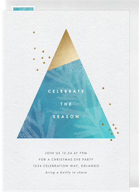 'Modern Geometric Tree' Christmas Party Invitation