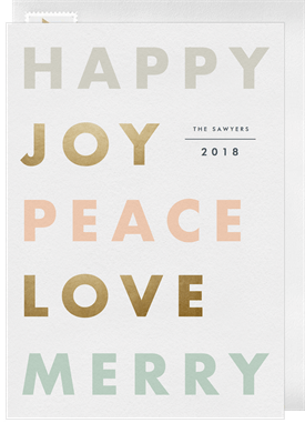 'Bold Modern Joy' Holiday Greetings Card