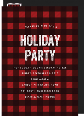 'Gingham Christmas' Holiday Party Invitation