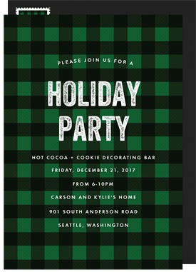 'Gingham Christmas' Holiday Party Invitation
