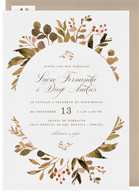 'Fall Wreath' Wedding Invitation