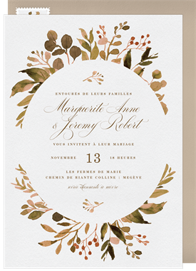 'Fall Wreath' Wedding Invitation