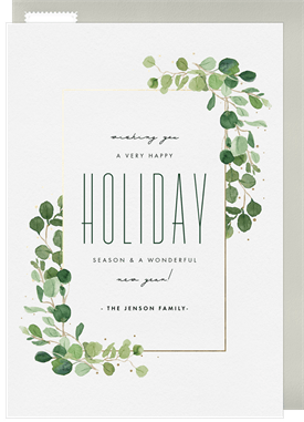 'Elegant Greenery' Holiday Greetings Card
