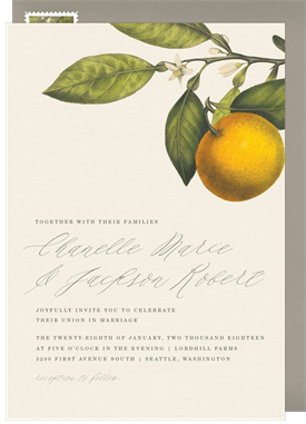 'Vintage Orange Grove' Wedding Invitation