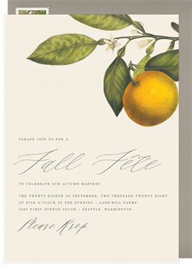'Vintage Orange Grove' Fall Party Invitation