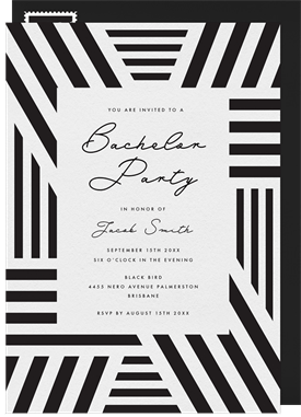 'Hypnotic Lines' Bachelor Party Invitation