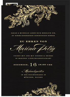 'French Filigree' Adult Birthday Invitation