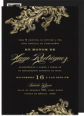 'French Filigree' Adult Birthday Invitation