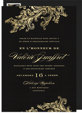 'French Filigree' Adult Birthday Invitation