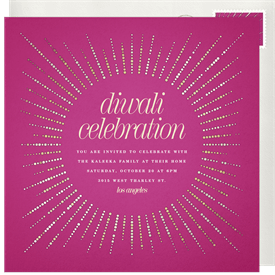 'Diwali Starburst' Diwali Invitation