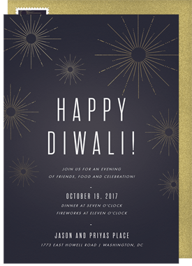 'Diwali Fireworks' Diwali Invitation
