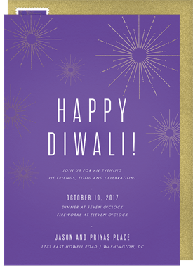 'Diwali Fireworks' Diwali Invitation