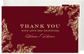 'French Filigree' Wedding Thank You Note