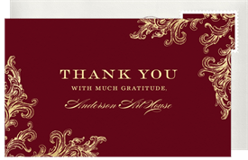 'French Filigree' Business Thank You Note