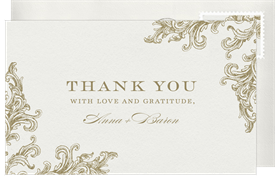 'French Filigree' Wedding Thank You Note