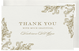 'French Filigree' Business Thank You Note