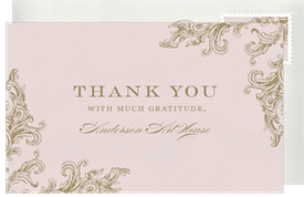 'French Filigree' Business Thank You Note