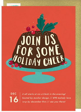 'Figgy Pudding' Business Holiday Party Invitation