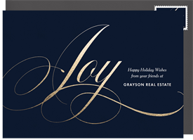 'Elegant Joy' Business Holiday Greetings Card