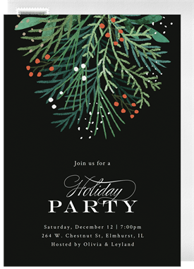 'Winter Foliage' Holiday Party Invitation
